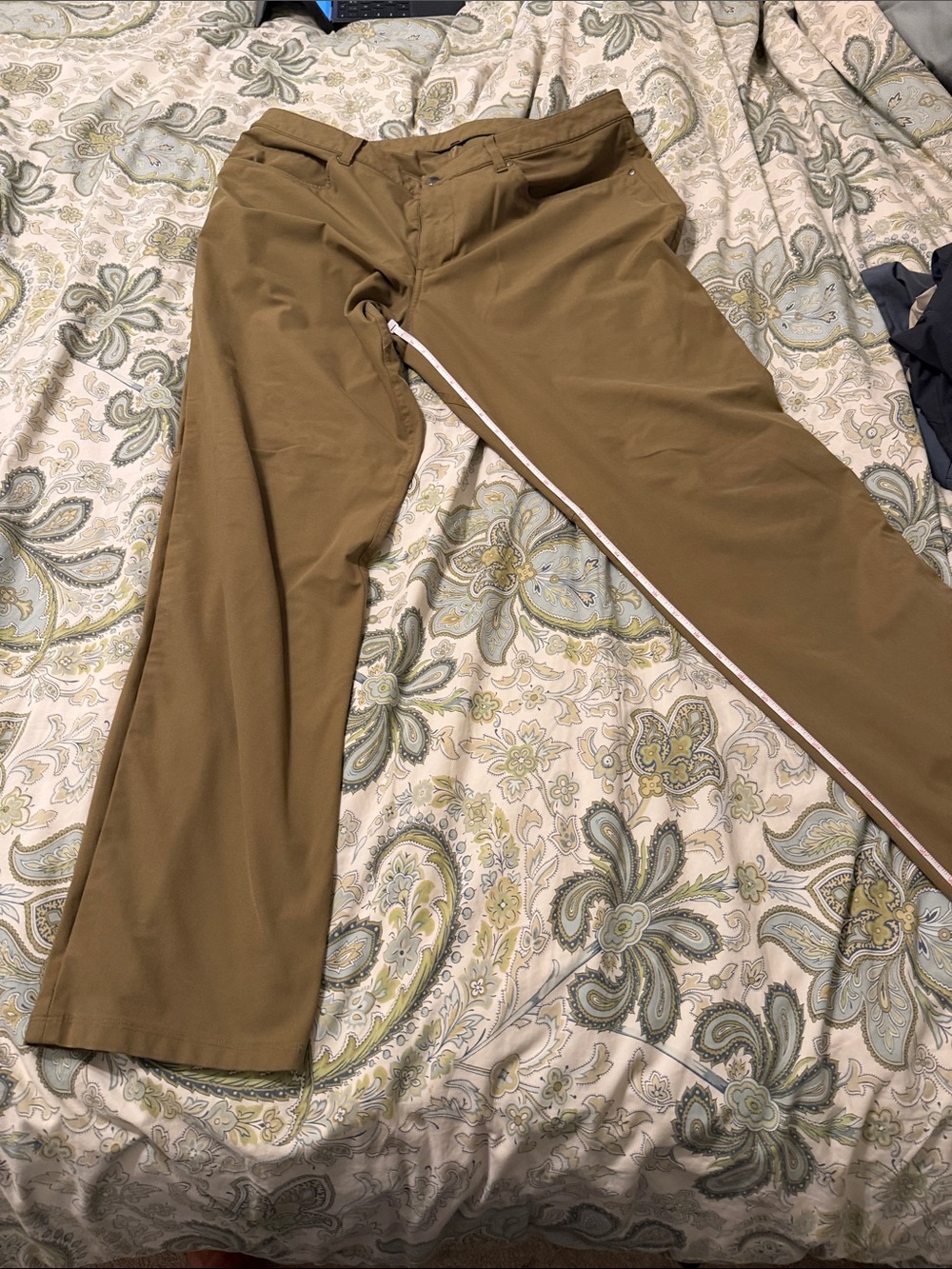 lululemon athletica Tan Chino Pants with White Side Stripe